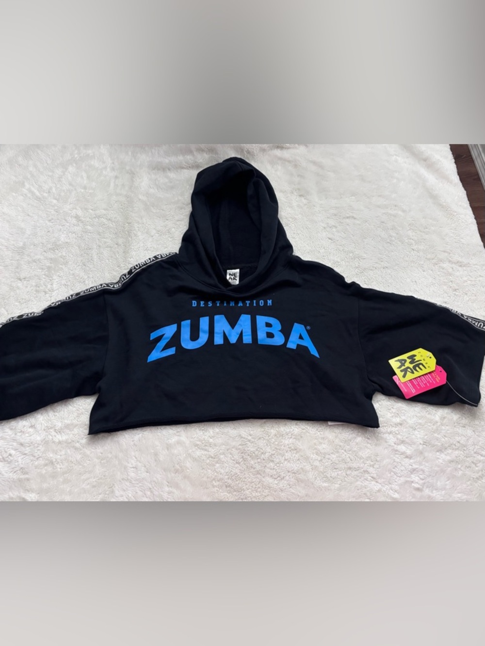 Zumba Fitness Black Hoodie with Light Blue Lettering